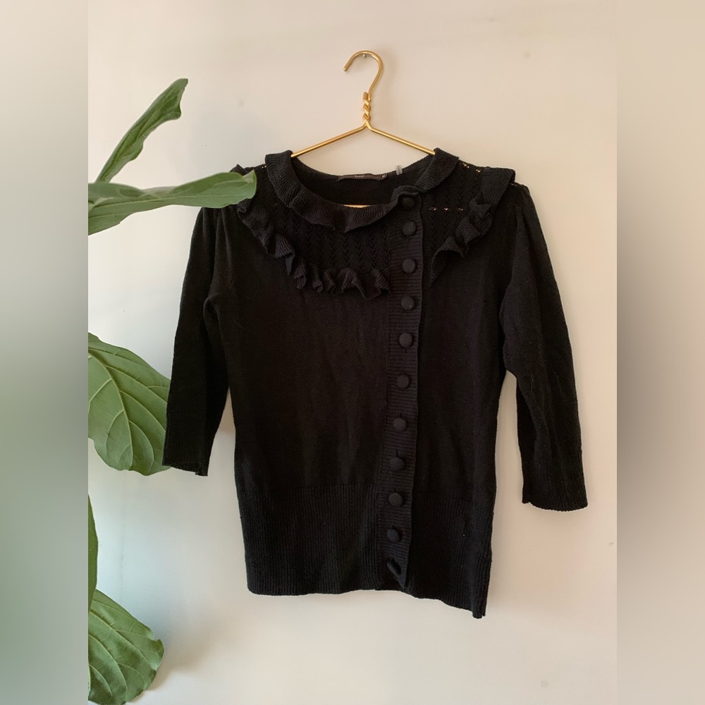 Y2K Vintage black linen/cotton sweater jumper by Hazel